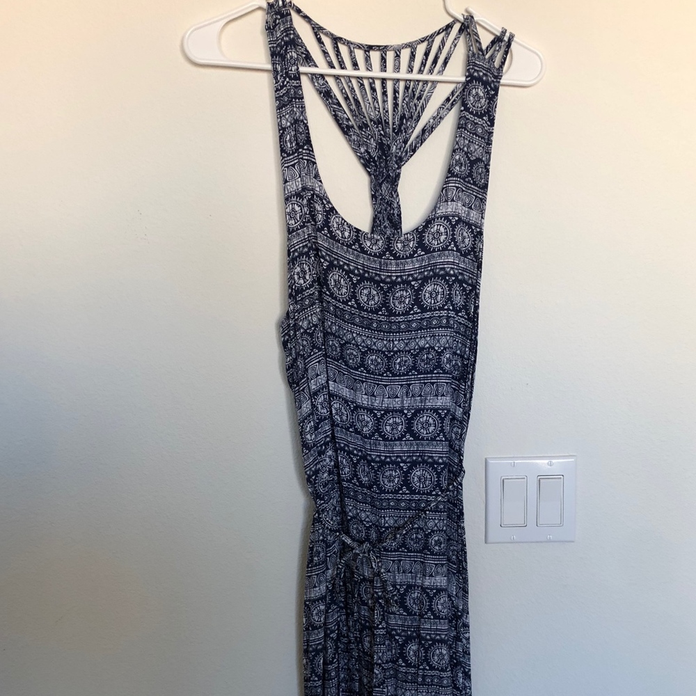 Navy + White maxi dress